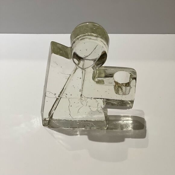 Wiesenthal Hutte Ice Glass Angel Candle Holder MCM Vintage Christmas - Picture 1 of 6